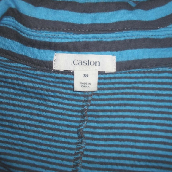 CASLON jacket M Cotton Knit Fitted Blazer Stripes - Picture 4 of 4